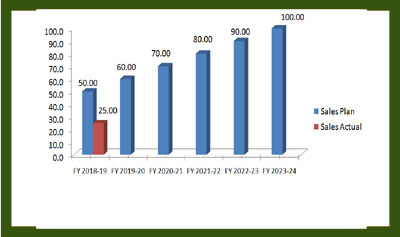 SALES PLAN NEXT 5 YEARS (INR crores)
